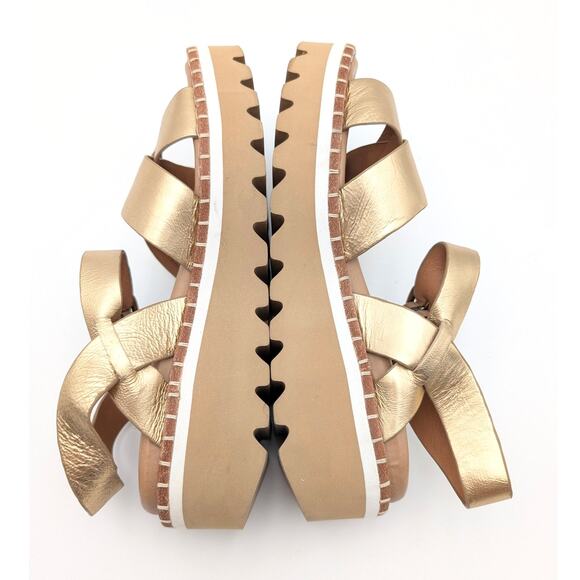 Söfft Ruthie Ankle Strap Platform Wedge Sandals Women's Gold Size US6M EU36.5 - Picture 5 of 12